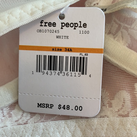 34A NWT Free People LAST ONE! Veronica Underwire Bra - White - Picture 8 of 8